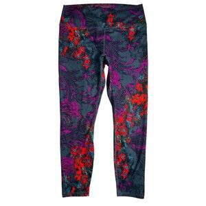 GURU Active Leggings  Women's Size XL  Floral Print  Fitness Running Training